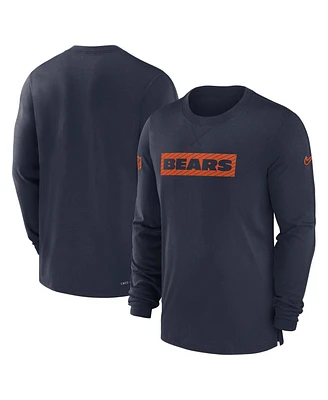 Nike Men's Navy Chicago Bears Sideline Player Performance Long Sleeve T-Shirt