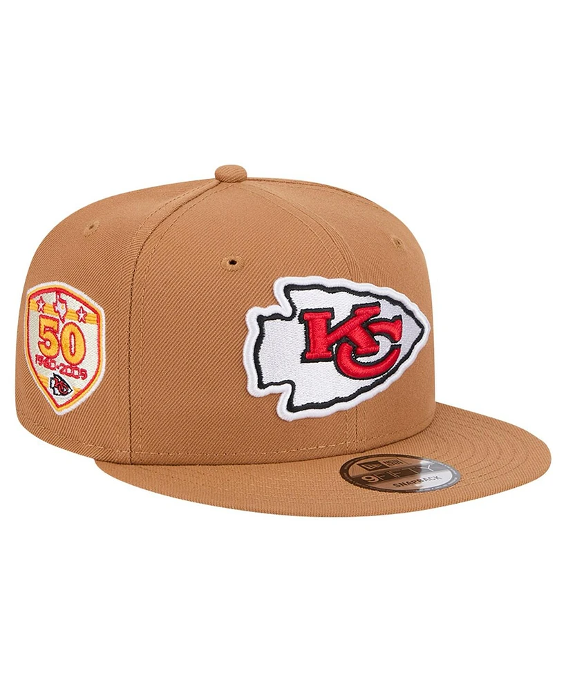 New Era Men's Tan Kansas City Chiefs Color Pack 9FIFTY Snapback Hat with Side Patch