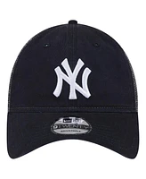 New Era Men's Navy New York Yankees Team Slick Trucker 9TWENTY Adjustable Hat