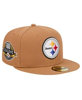 New Era Men's Tan Pittsburgh Steelers Color Pack 59FIFTY Fitted Hat with Side Patch