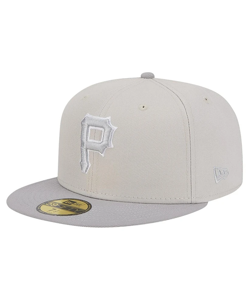 New Era Men's Khaki/Gray Pittsburgh Pirates Two-Tone Color Pack 59FIFTY Fitted Hat