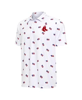 Antigua Men's White Boston Red Sox Americana Polo