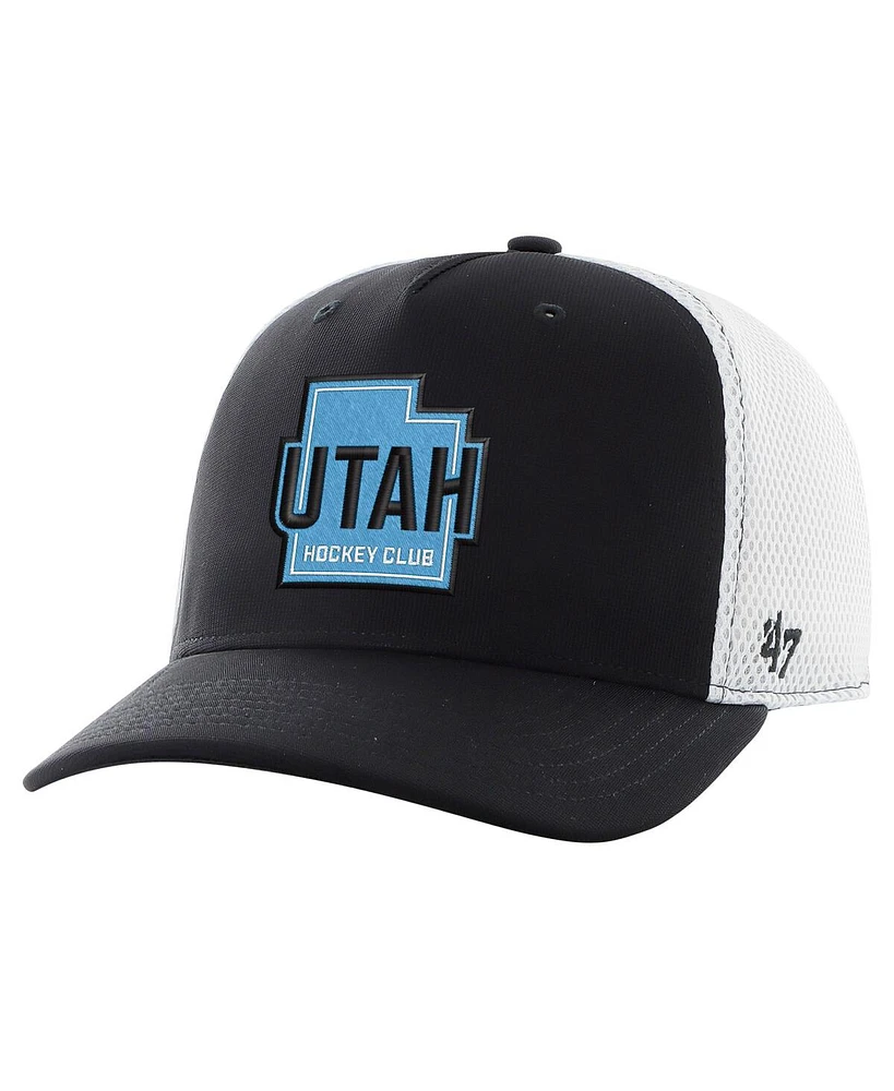 '47 Brand Men's Black Utah Hockey Team Flagon Mvp Spacer Adjustable Trucker Hat