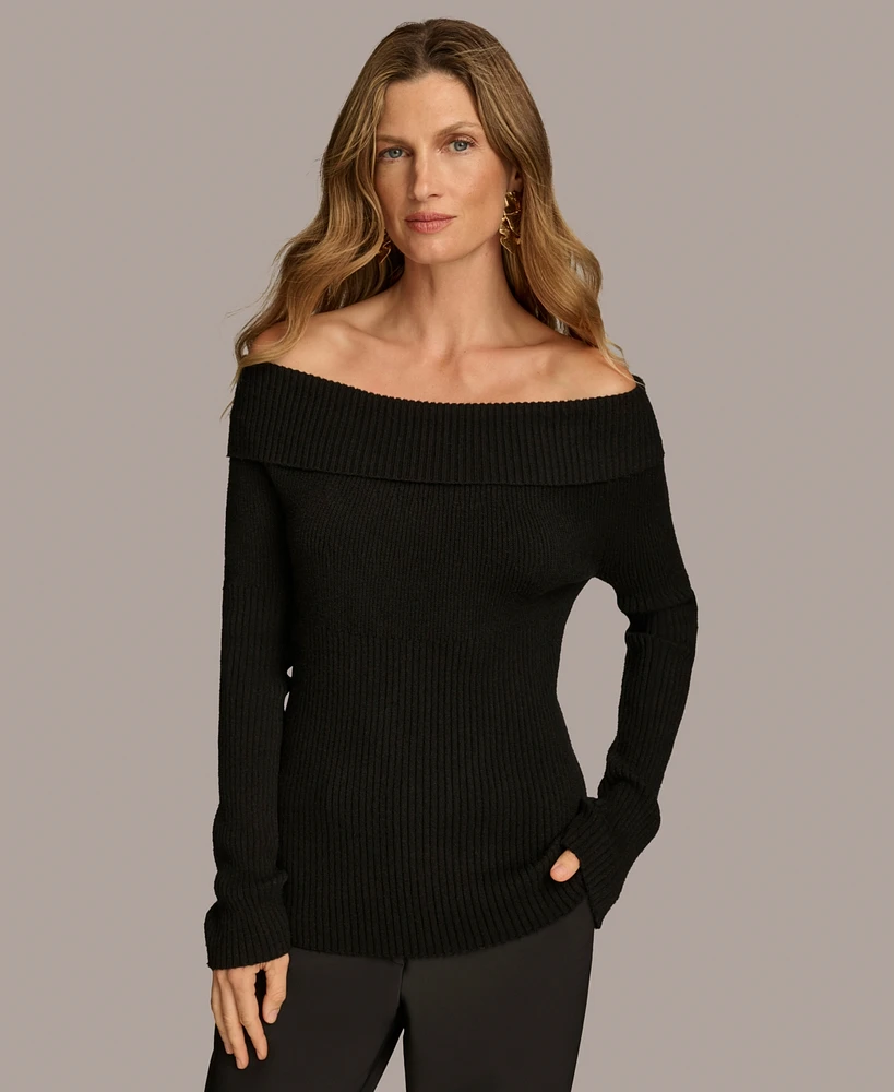 Donna Karan New York Women's Off-The-Shoulder Sweater