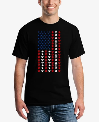 La Pop Art Men's Paws Flag Word T-Shirt