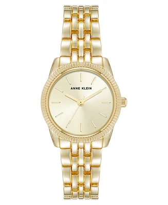 Anne Klein Women's Quartz Casual Coin Edge Gold-Tone Alloy Metal Watch, 26mm