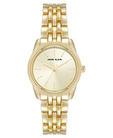 Anne Klein Women's Quartz Casual Coin Edge Gold-Tone Alloy Metal Watch, 26mm