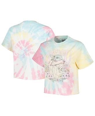 Mad Engine Men's and Women's Blue The Mandalorian Springtime for Baby Yoda Tie-Dye T-Shirt