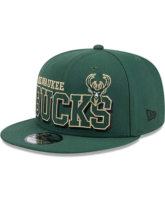 New Era Men's Hunter Green Milwaukee Bucks Gameday 9FIFTY Snapback Hat