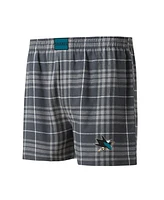 Concepts Sport Men's Charcoal/Gray San Jose Sharks Concord Flannel Boxers