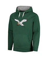 Antigua Men's Hunter Green Philadelphia Eagles Throwback Logo Victory Pullover Hoodie