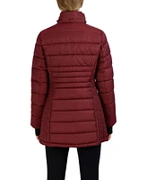 Hfx Women's Heavyweight Box Quilted Winter Puffer Parka Jacket