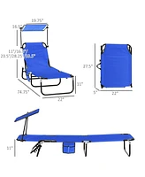 Folding Chaise Lounge Chairs with Canopy