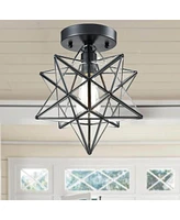 Moose Industrial Moravian Star Ceiling Light with Clear Glass Inches