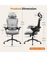 Streamdale Furniture Adjustable High Back Mesh Office Chair with Lumbar Support