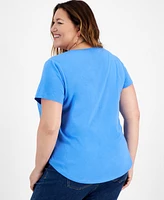 Style & Co Plus Whimsy Graphic Scoop-Neck T-Shirt, Created for Macy's