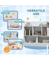 3-Tier Kids Bookcase with Storage Compartments