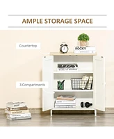 Simplie Fun White Double Door Storage Cabinet