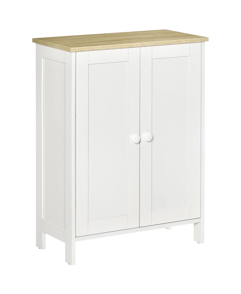 Simplie Fun White Double Door Storage Cabinet