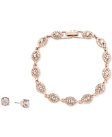 Givenchy 2-Pc. Set Stone & Crystal Link Bracelet Stud Earrings