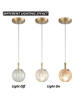 Moose Modern Gold Round Crystal Pendant Light Glass Globe Pendant Lights Kitchen Island