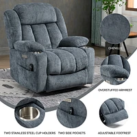 Streamdale Furniture 350 Lbs Chenille Power Lift Recliner with Massage and Usb Ports