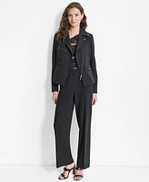 Dkny Petite Studded Asymmetric Moto Jacket