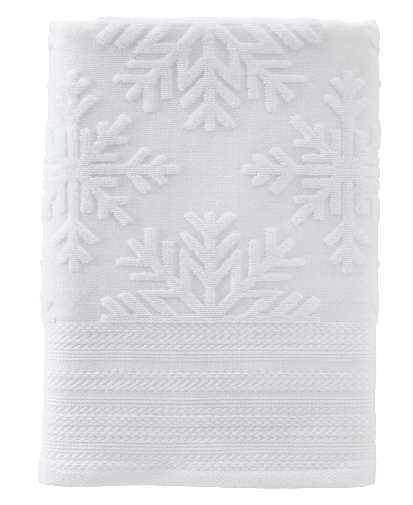 Skl Home Subtle Snowflake Jacquard Cotton Bath Towel, 25" x 50"