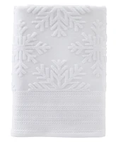 Skl Home Subtle Snowflake Jacquard Cotton Bath Towel, 25" x 50"