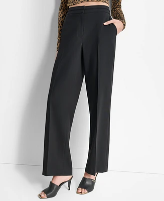 Dkny Women's Mid-Rise Wide-Leg Pleat-Front Pants