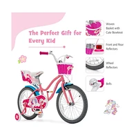 Vebreda Kids Bicycle with Training Wheels and Basket for Boys and Girls Age 3-9 Years-18 inches