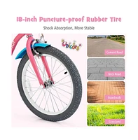 Vebreda Kids Bicycle with Training Wheels and Basket for Boys and Girls Age 3-9 Years-18 inches