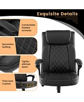 Vebreda High Back Ergonomic Executive Chair with Thick Headrest Cushion-Black