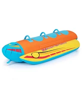 Vebreda 3-Person Inflatable Banana Boat with 3 Eva-padded Seats and Handles