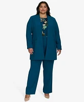 Calvin Klein Plus Size Open Front Topper Jacket Printed Long Sleeve Blouse High Rise Straight Leg Pants