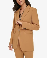 Calvin Klein Petite Single-Button Padded-Shoulder Blazer