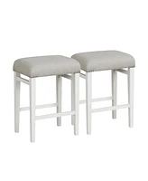 Sugift 2 Pieces 24.5/29.5 Inch Backless Barstools with Padded Seat Cushions-29.5 inches