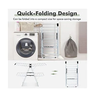 Givimo 2-Level Foldable Clothes Drying Rack with Adjustable Gullwing