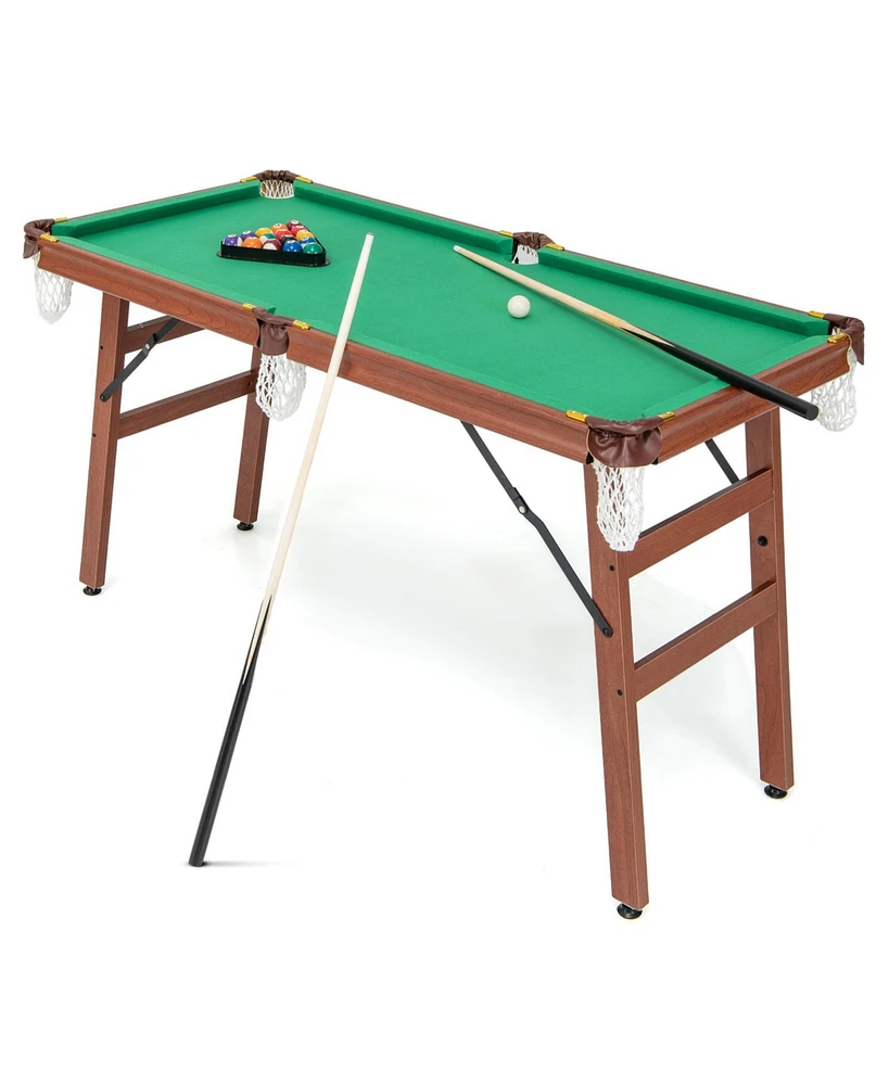 Skonyon Folding Portable Billiards Table Game Set with Adjustable Foot Levelers