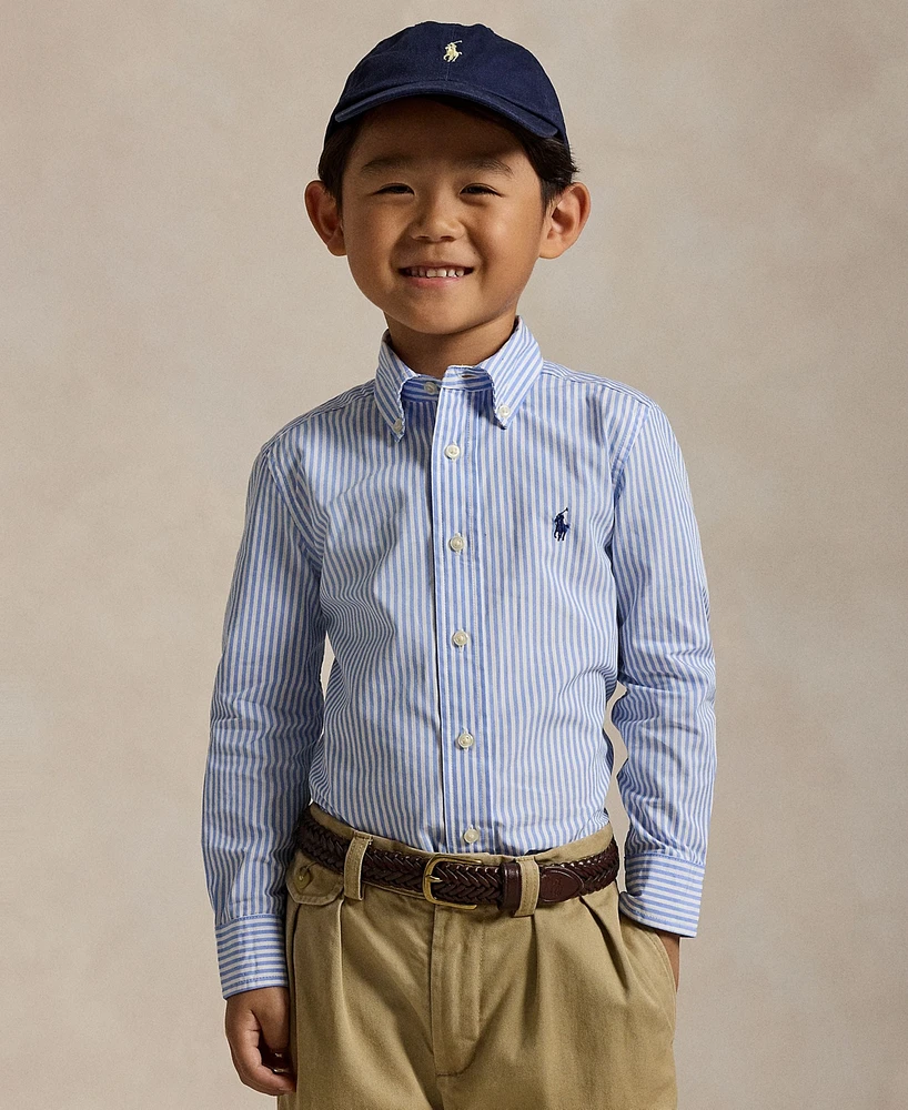 Polo Ralph Lauren Toddler and Little Boys Striped Cotton Poplin Shirt