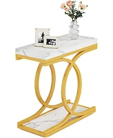 Tribesigns Modern Side Table, Rectangle End Table Narrow Sofa End Table for Living Room