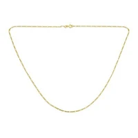 Bling Jewelry Unisex Thin Lightweight 1.2mm Strong Solid 14k Yellow Gold Overlay.925 Sterling Silver Figaro Link Chain Necklace For Men Women 14 Inch