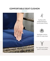 Outdoor Rattan Fire Pit Chair with Cushions