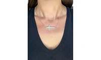 Rivka Friedman Pave Horizontal Cross Pendant