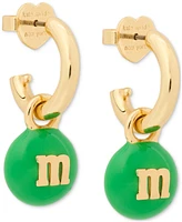 M&M X Kate Spade New York Gold-Tone Charm Huggie Hoop Earrings