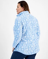 Style & Co Plus Print Quarter-Zip Sweatshirt, Created for Macy's