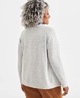 Style & Co Plus Shimmer Sequin Cable-Knit Cardigan, Created for Macy's