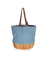 Picnic Time Coronado Canvas and Willow Basket Tote