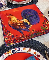 Certified International Morning Rooster Square Platter