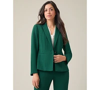 Kasper Women's Petite Notched Collar One-Button Blazer